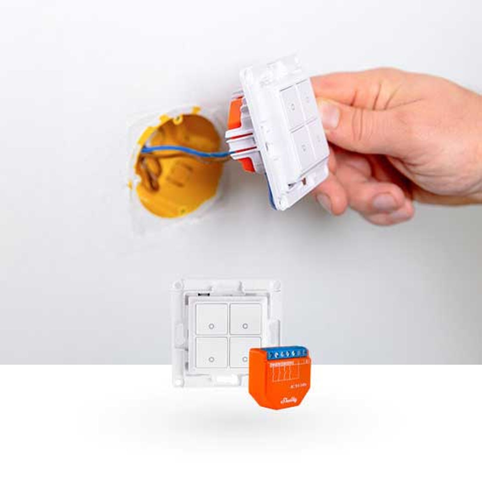Shelly i4 Gen3 Unterputz Szenenaktivierer + Shelly Wall Switch 4 / Wandtaster 4-fach – Bild 7 von 9
