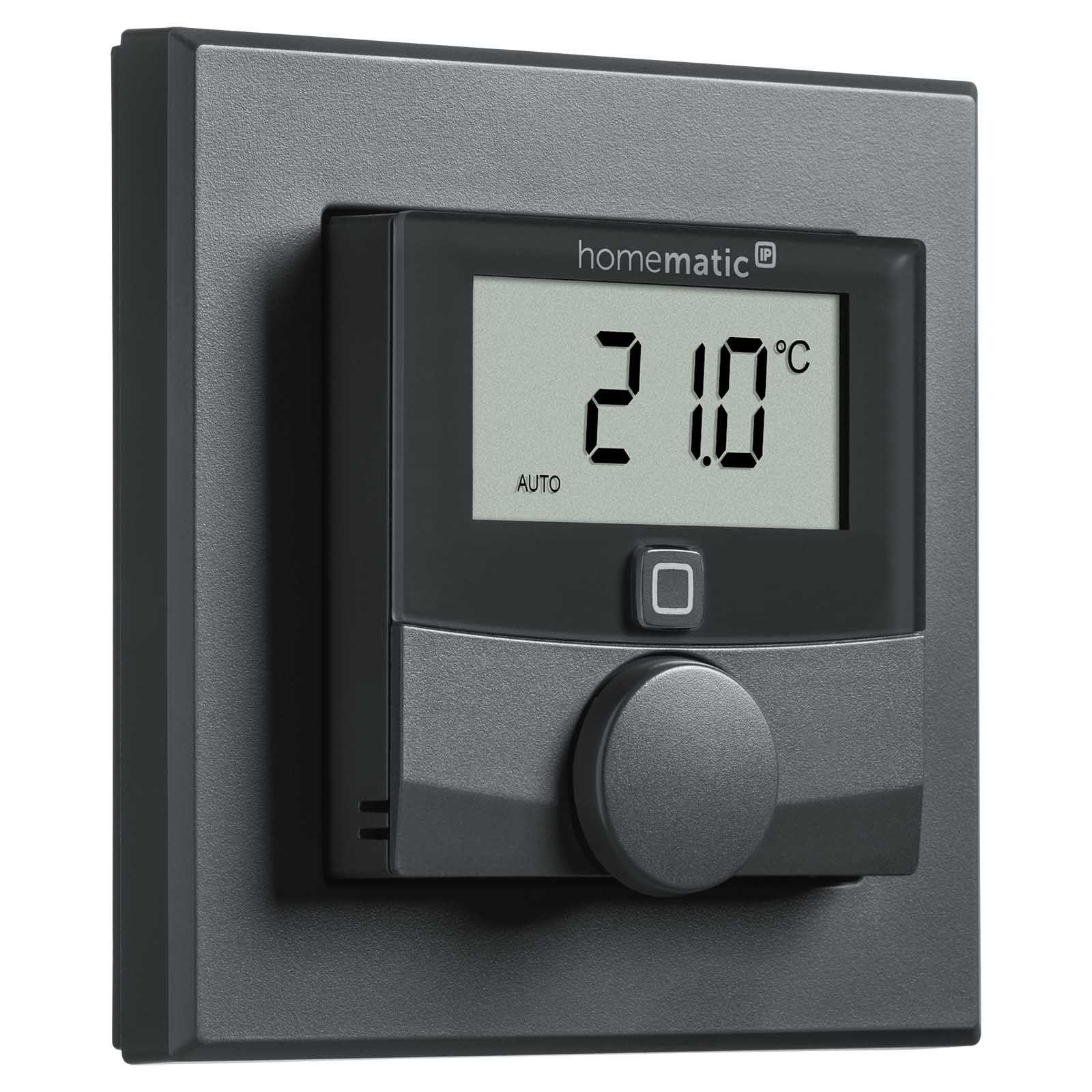 Homematic IP Smart Home Wandthermostat HmIP-WTH-A mit Luftfeuchtigkeitssensor anthrazit – Bild 2 von 7