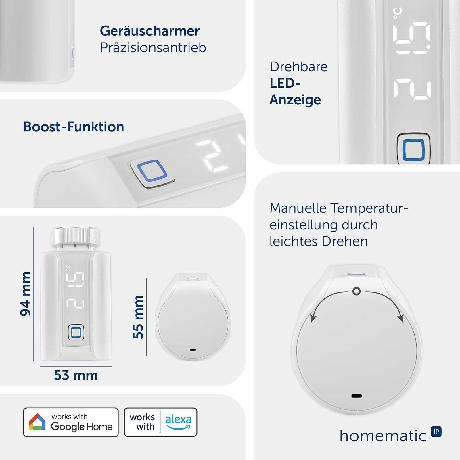 Homematic IP Smart Home Heizkörperthermostat Evo HmIP-eTRV-E – Bild 4 von 6
