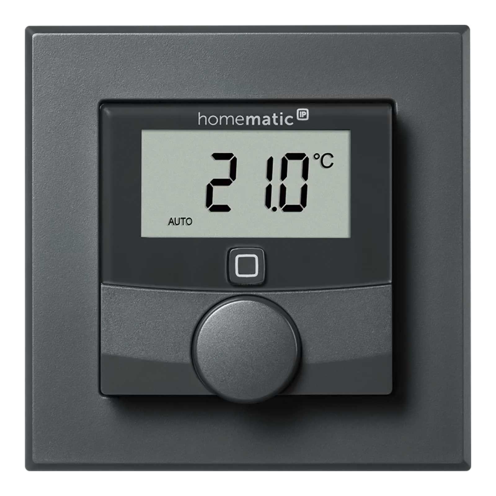Homematic IP Smart Home Wandthermostat HmIP-BWTH-A mit Schaltausgang für Markenschalter, 230 V anthrazit