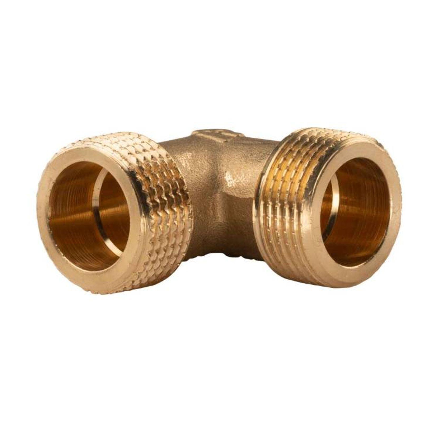 Messing Gewinde-Fitting 90° Winkel 3/4" AG - 3/4" AG (DN20) - schwere Ausführung – Bild 2 von 2