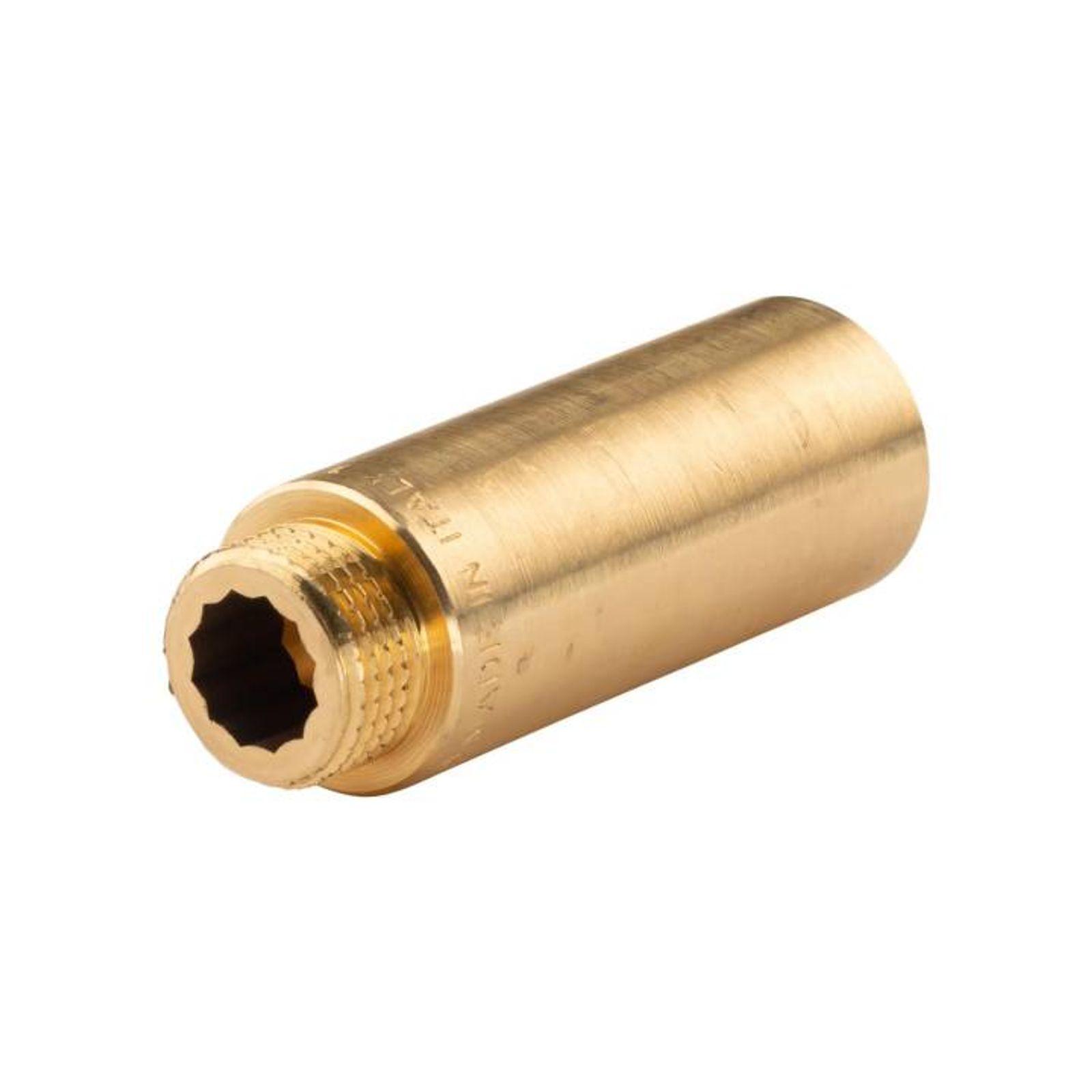 Messing Gewinde-Fitting Hahnverlängerung IG/AG 1/2" (DN 15) Länge 65 mm - schwere Ausführung