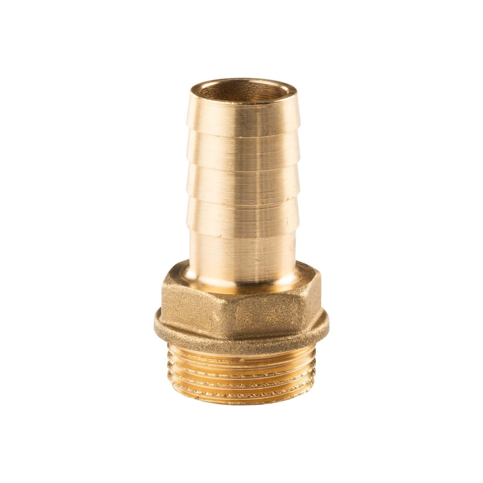 Messing Gewinde-Fitting Schlauchanschluss 3/4" AG (DN 20) Länge 20 mm - schwere Ausführung – Bild 2 von 3