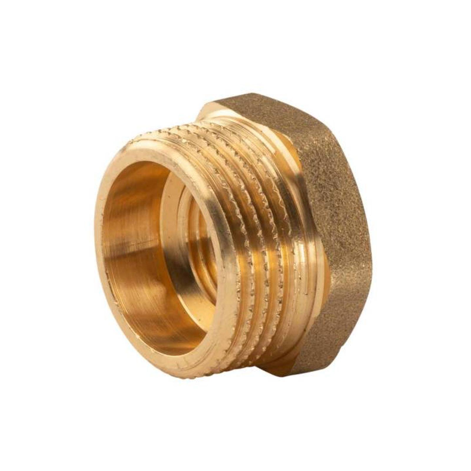 Messing Gewinde-Fitting Reduzierung 1"AG (DN 25) - 1/2"IG (DN 15) - schwere Ausführung – Bild 2 von 2