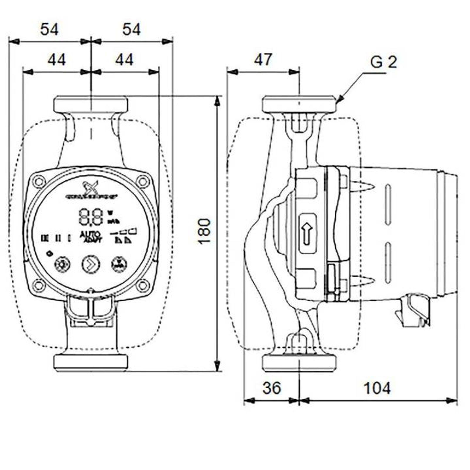 Grundfos Alpha2 Hocheffizienz-Umwälzpumpe 32-80 180 mm – Bild 4 von 4