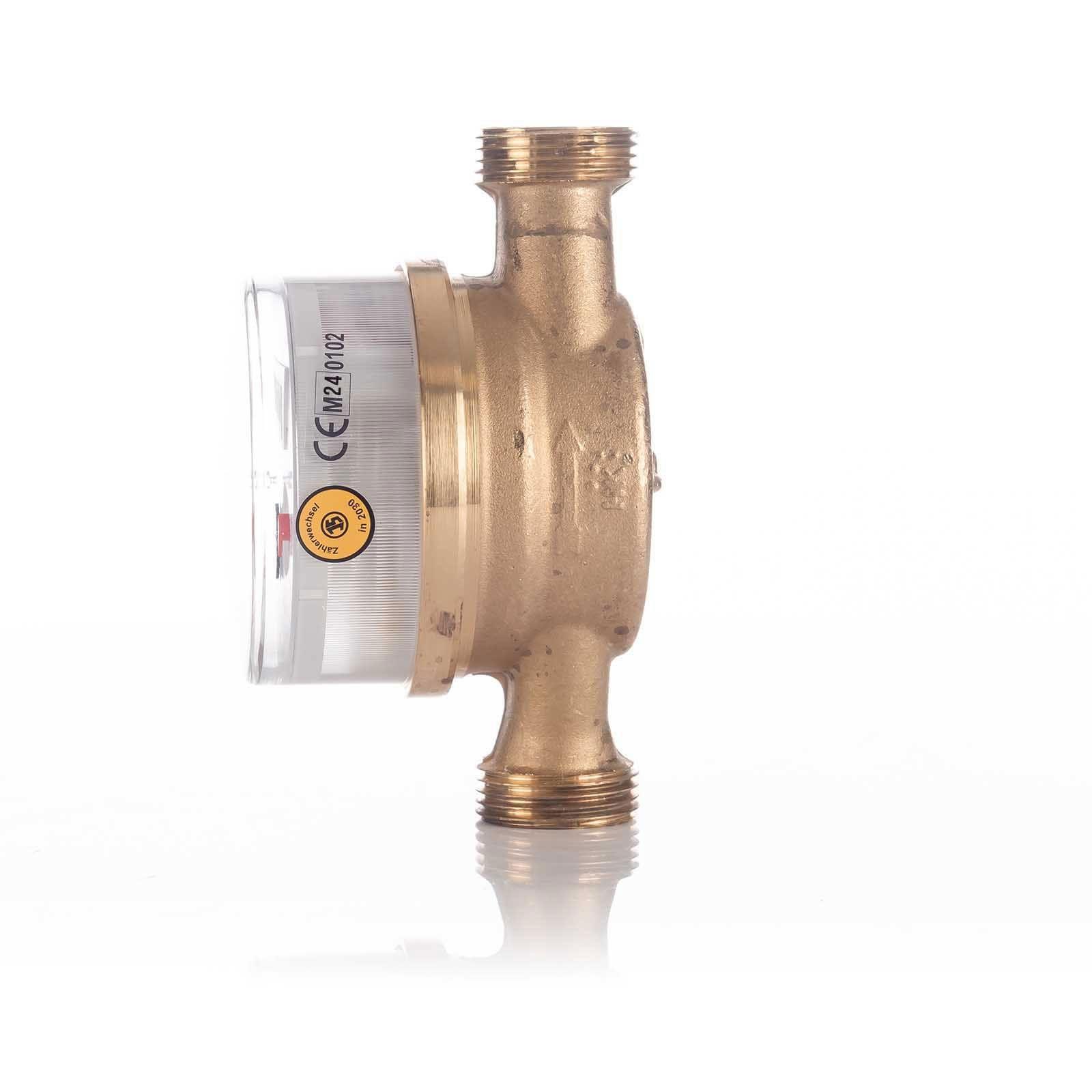 JS Einstrahlzähler Wohnungs-Wasserzähler Aufputz für Warmwasser Q3 2,5 m³ - Baulänge 110 mm – Bild 3 von 4
