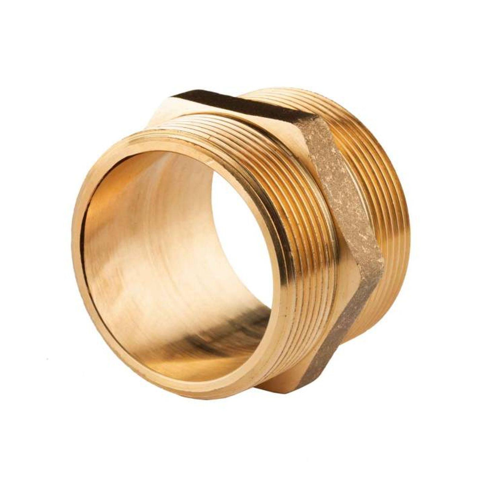 Messing Gewinde-Fitting Doppelnippel 2"AG - 2''AG (DN 50) - schwere Ausführung – Bild 3 von 3
