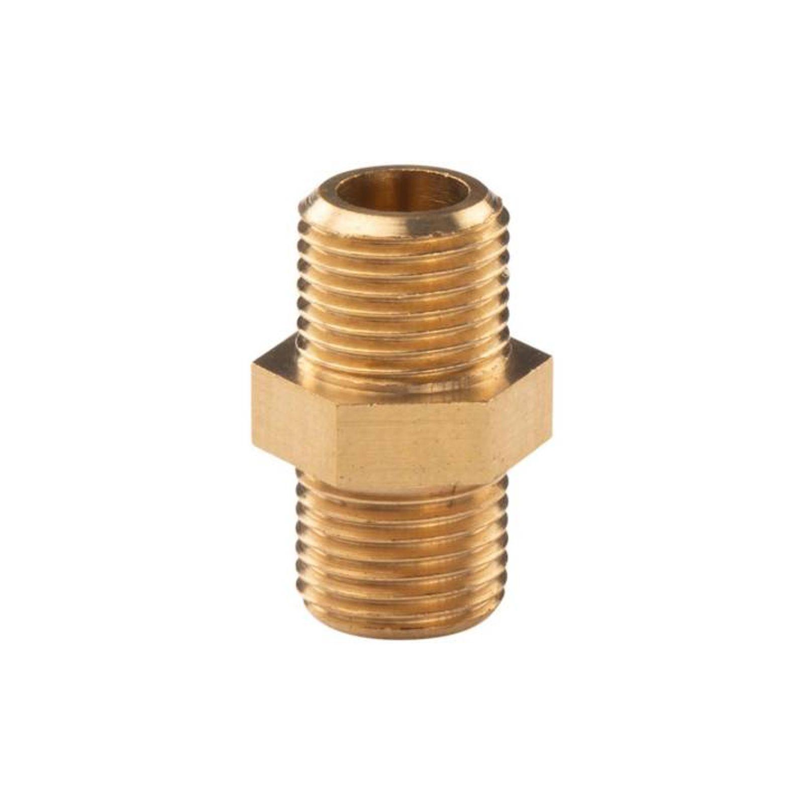 Messing Gewinde-Fitting Doppelnippel 1/8" AG - 1/8" AG (DN6) - schwere Ausführung – Bild 2 von 2