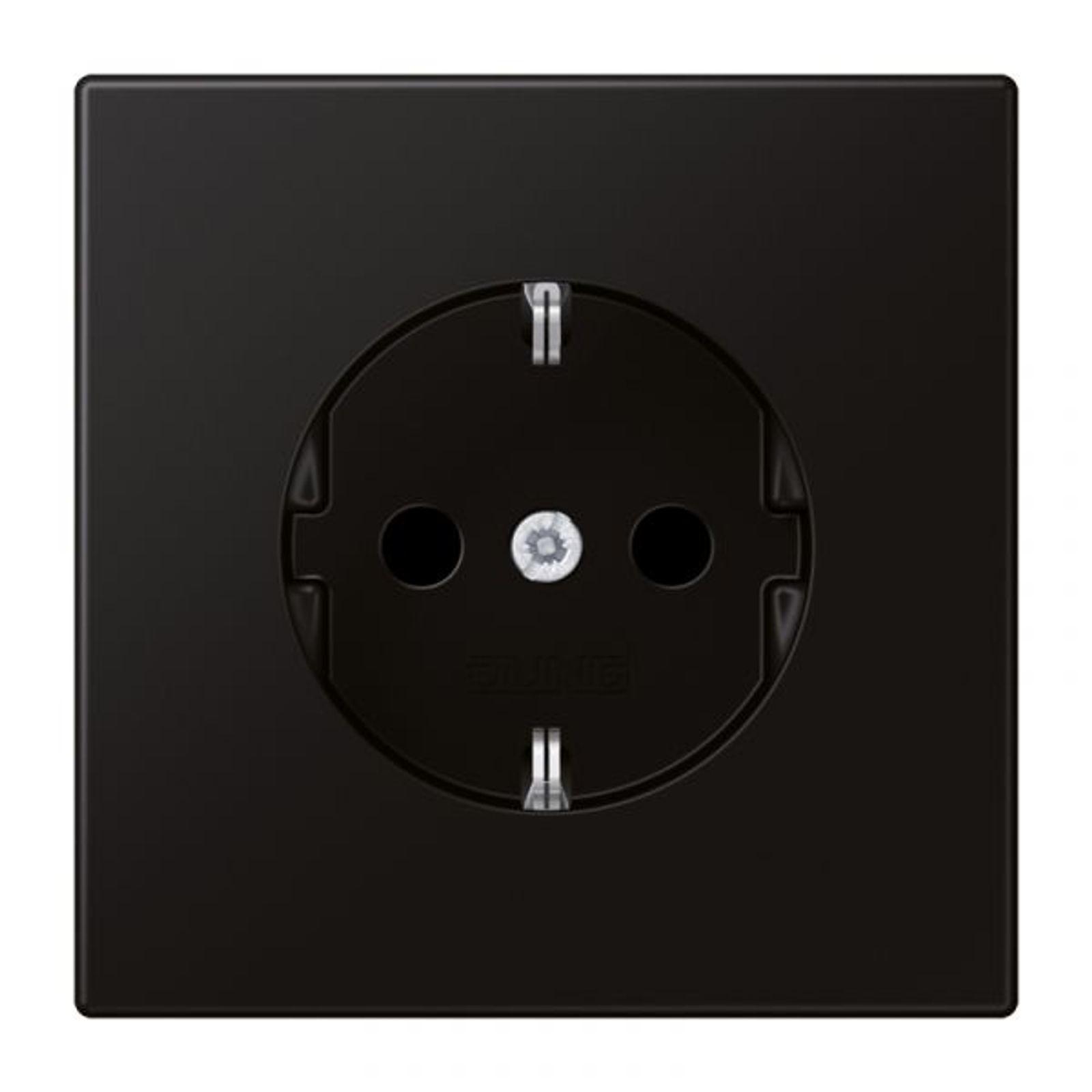 Jung Steckdose 1-fach schwarz mit UP IP20 LS 1521 SWM