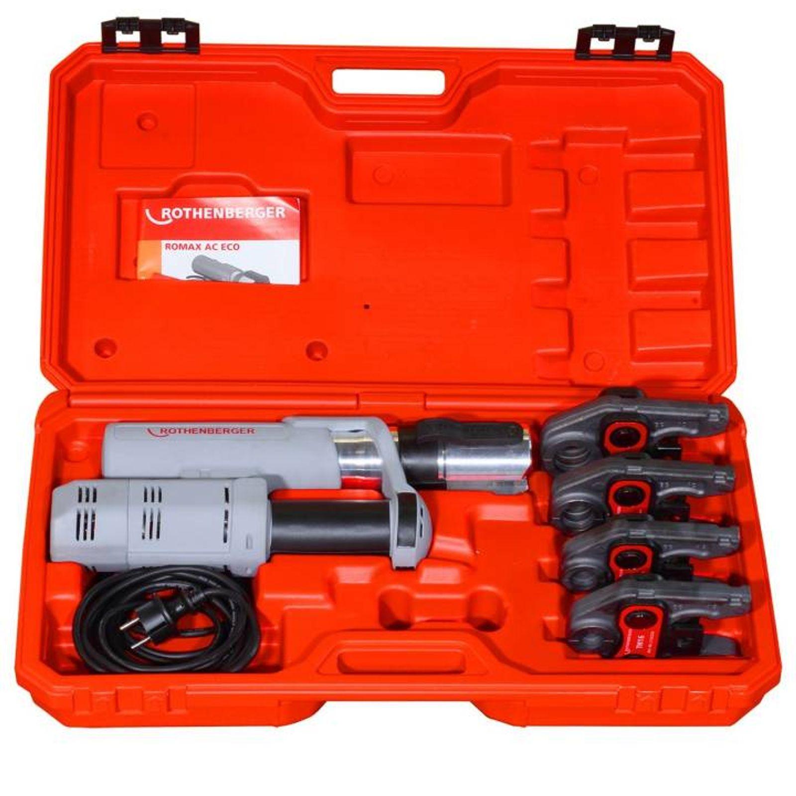 Rothenberger elektrohydraulische Fitting - Pressmaschine ROMAX AC ECO, Set mit Pressbacken Kontur "TH" – Bild 2 von 8