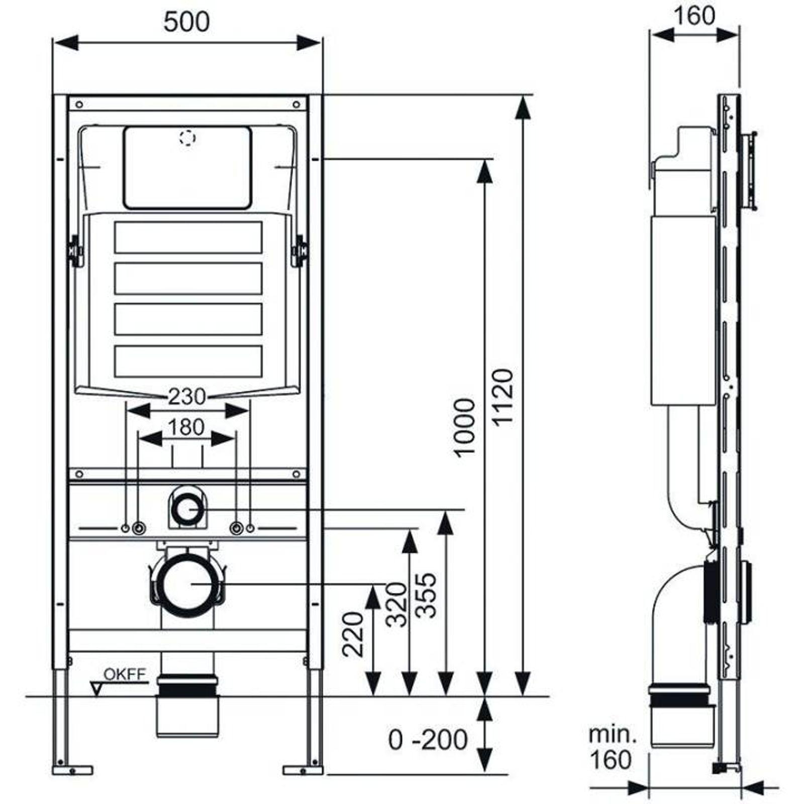 TECEprofil WC-Modul mit Geberit Sigma Spülkasten, Betätigung vorne, Bauhöhe 1120 mm – Bild 2 von 2