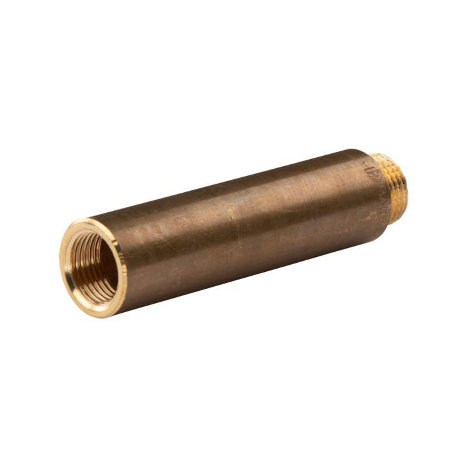 Messing Gewinde-Fitting Hahnverlängerung IG/AG 1/2" (DN 15) Länge 100 mm - schwere Ausführung