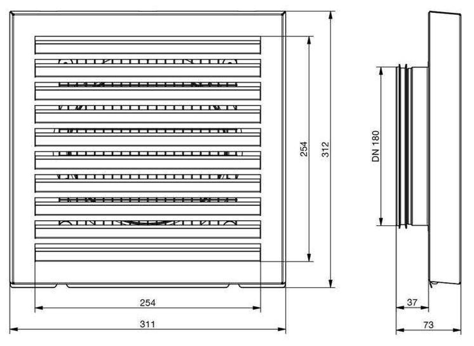 Zehnder Außenwandgitter für Wandeinbau DN 180 – Bild 3 von 3