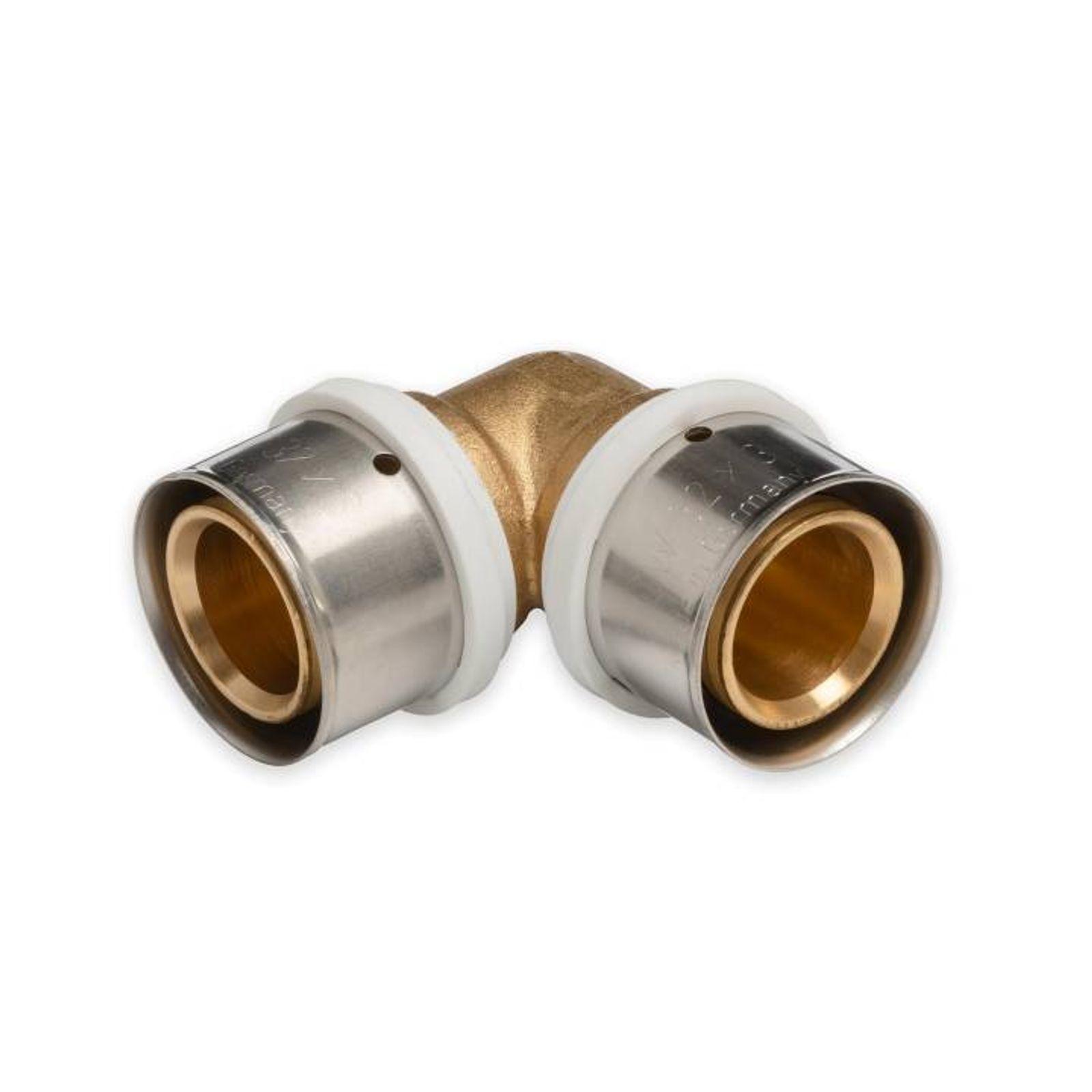 Selfio-Press Aluverbund Pressfitting Winkel 90° 32 x 3 mm TH + U Kontur DVGW - 5 Stück – Bild 2 von 2