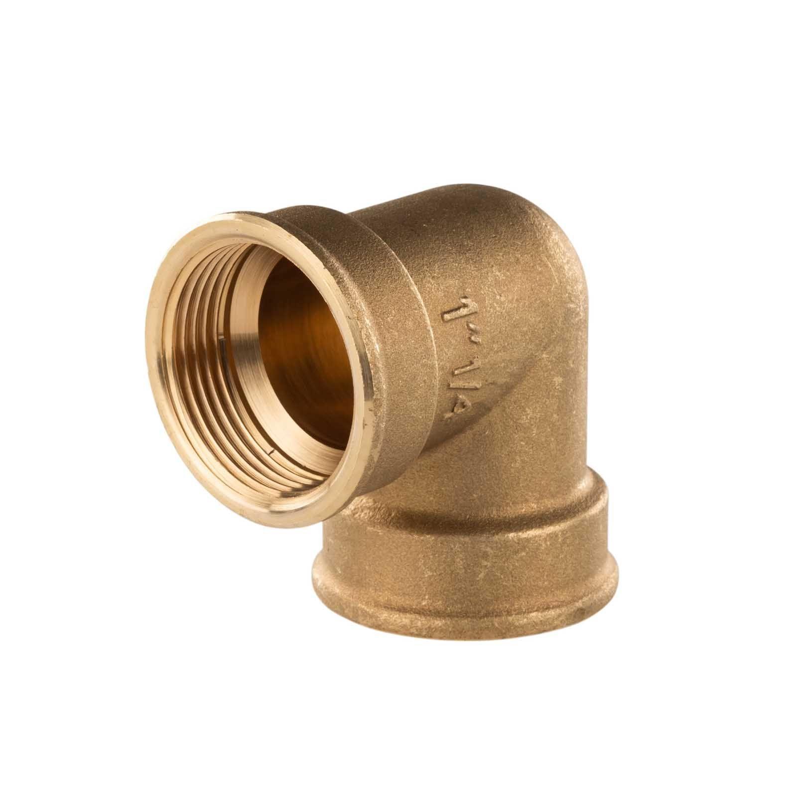 Messing Gewinde-Fitting 90° Winkel 1 1/4"IG - 1 1/4''IG (DN 32) - schwere Ausführung – Bild 2 von 2