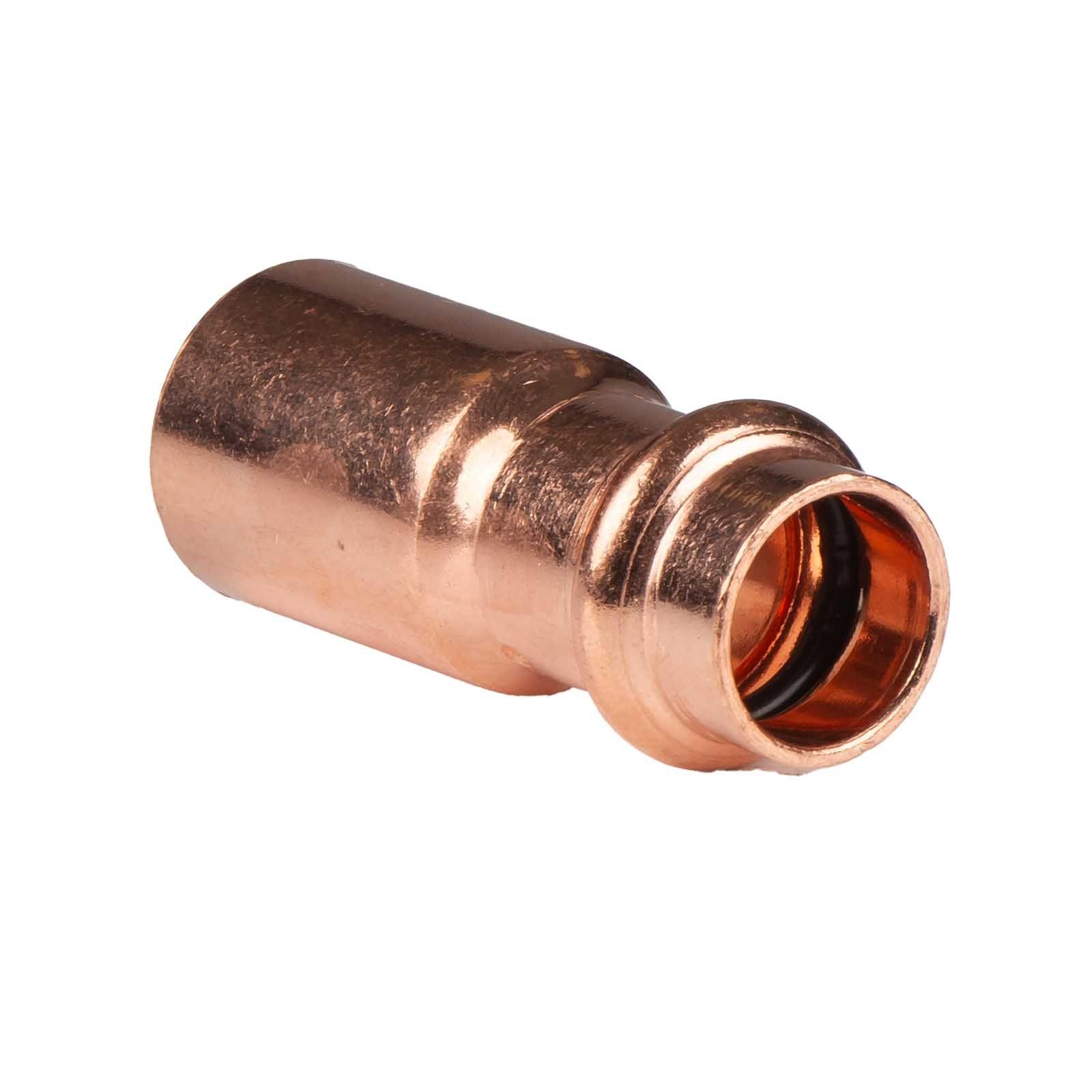Kupfer Pressfitting Reduzierstück 22 x 15 mm V+M-Kontur DVGW – Bild 2 von 2