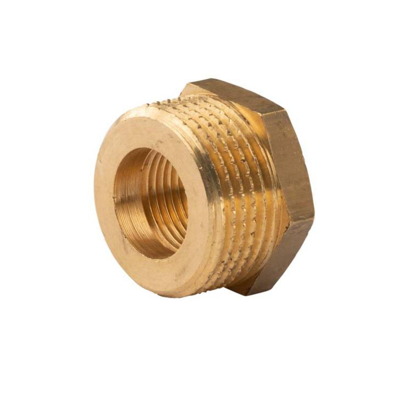 Messing Gewinde-Fitting Reduzierung 3/4"AG (DN 20) - 3/8"IG (DN 10) - schwere Ausführung – Bild 2 von 2