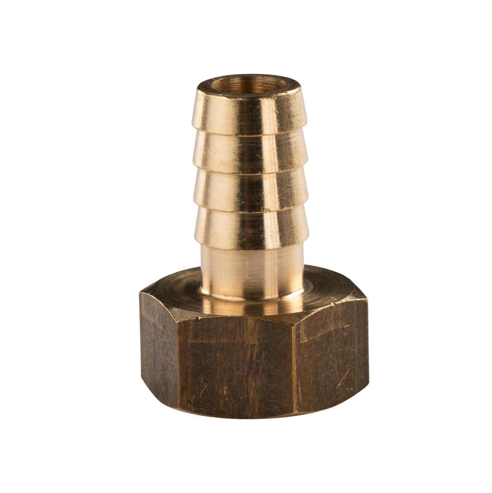 Messing Gewinde-Fitting Schlauchanschluss 1/2" IG (DN 15) Länge 10 mm - schwere Ausführung – Bild 2 von 3