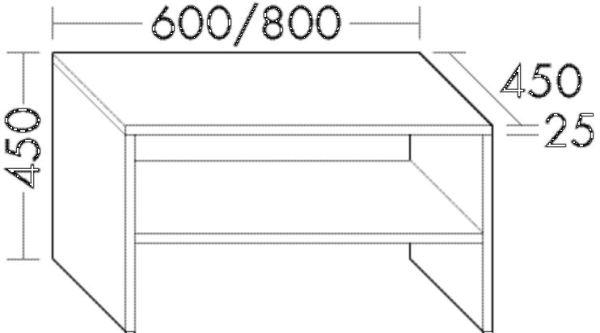 Burgbad Sitzboard Bank Hocker BANK080 Sys30 450x800x460 PG2