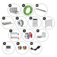 70 m² Set Trockenbau-System Selfio-Floor für Laminat / Parkett 6 Heizkreise LCD Regler 230 V + Zubehör