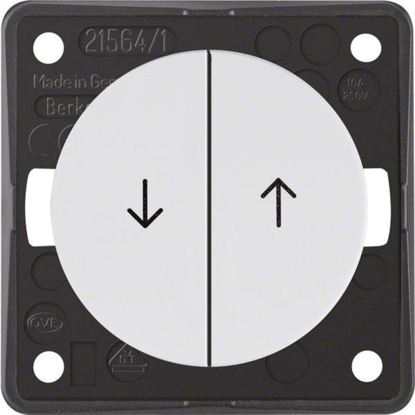 Berker 936532509 Jalousie-Serientaster mit Aufdruck Symbol Pfeile, Integro Flow/Pure, polarw. gl.