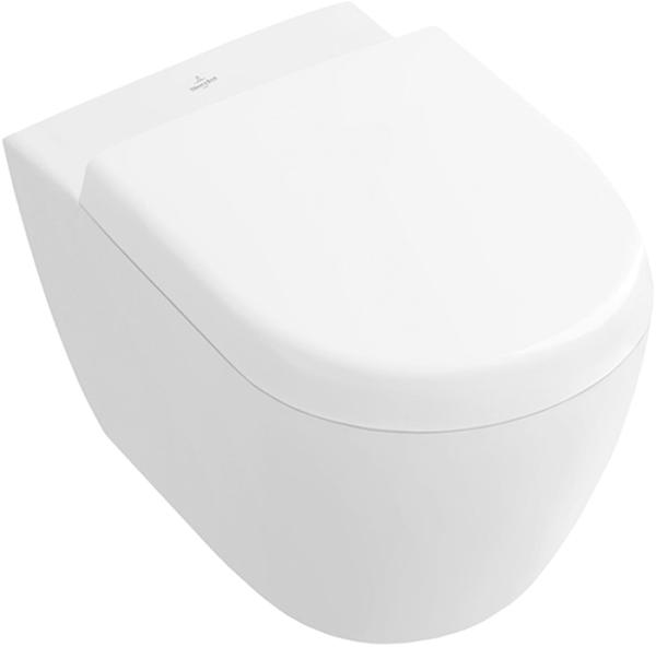 Villeroy & Boch Tiefspül-WC Compact spülrandlos 5606R0 355x480mm Oval Weiß Alpin C+