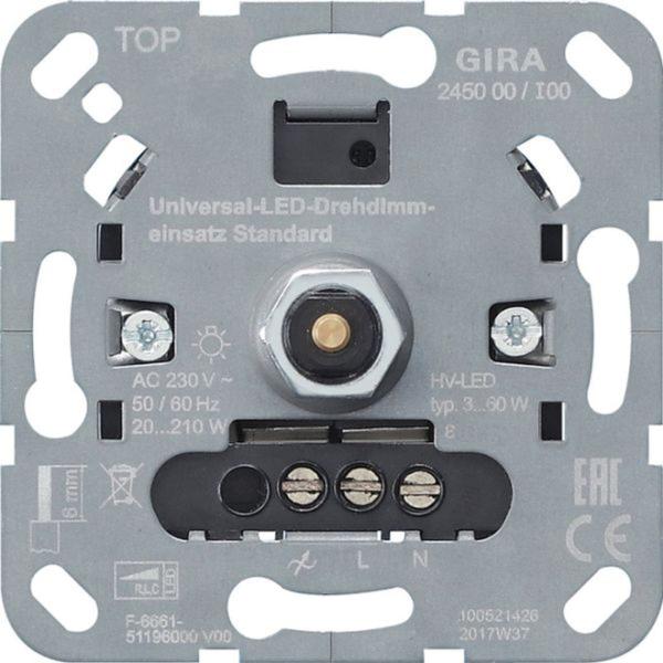 Gira LED-Dimmer Dreh/Druckkn 20-210W UP System 3000 245000 Lichtwertspeicher