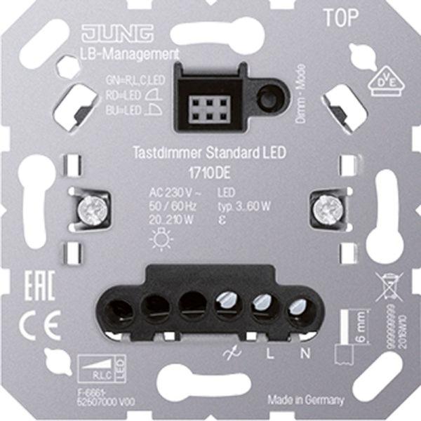 Jung LED-Tastdimmer Drucktaster 20-210W 1710 DE UP Lichtwertspeicher