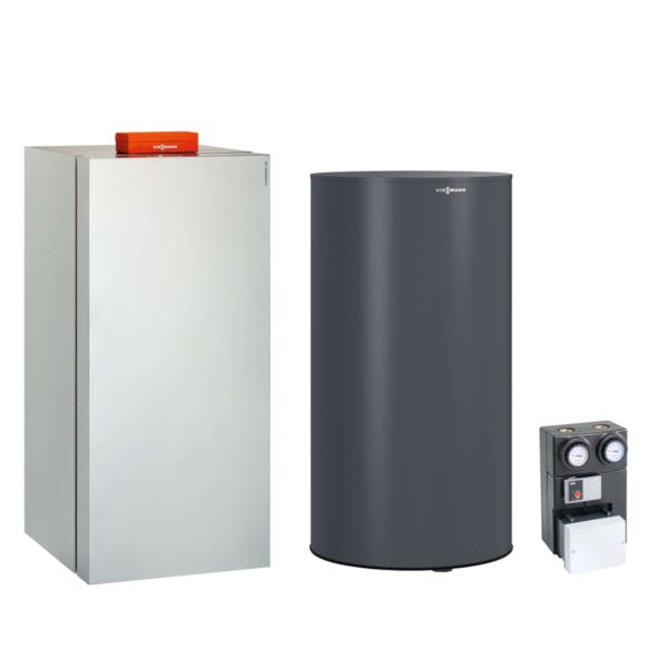 Viessmann Paket Vitocrossal 300 CU3A 26 kW Gas-Brennwertkessel mit Speicher Vitocell 300-V EVIB-A 160L mit Mischer