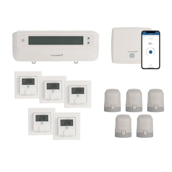 Homematic IP Smart Home Fußbodenheizung motorisch Set für 3 Zimmer