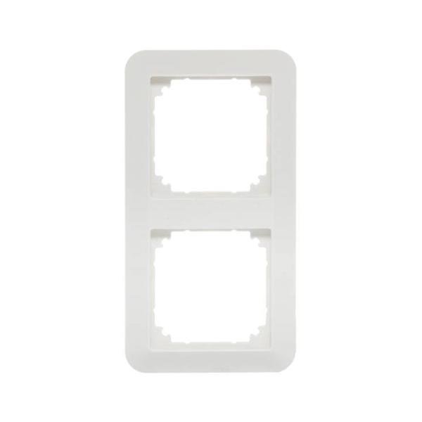 Merten System M Rahmen 2-fach polarweiß glänzend Frontansicht - E33007011 von Selfio