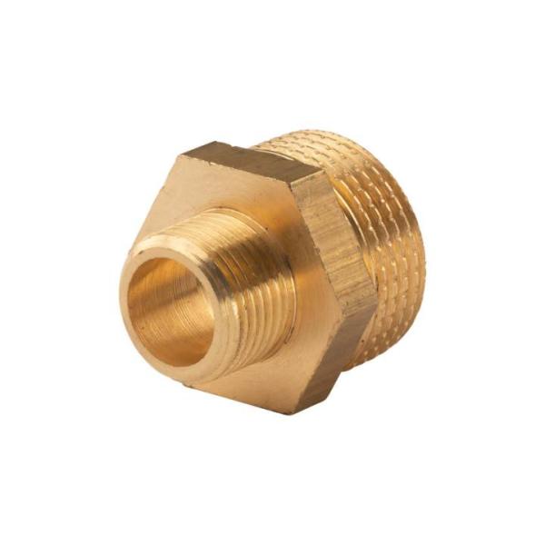 Messing Gewinde-Fitting Reduziernippel 3/8" AG (DN10) - 3/4" AG (DN20) - schwere Ausführung