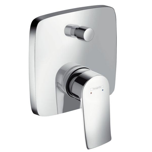 hansgrohe Wannenmischer Unterputz Metris F-Set eckig chr m Sicherungskombination