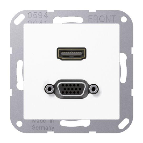 Jung HDMI-Steckdose UPmont Kanaleinb weiß AS/A MA A 1173 WW 1data 1HDMI RAL9010