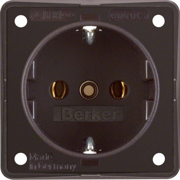 Berker 941852501 Steckdose SCHUKO, mit Schraubklemmen, Integro Modul-Einsätze, braun matt