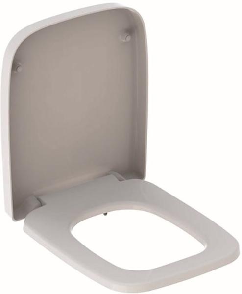 Geberit Renova Plan WC-Sitz, eckiges Des Bef.ob., m.Absenka., Quick Release, weiß