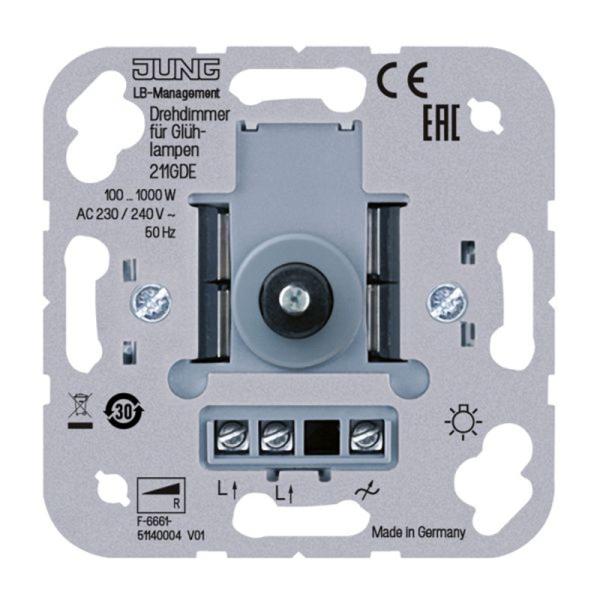 Jung Dimmer Dreh/Druckkn ohmsch UP 211 GDE 100-1000W