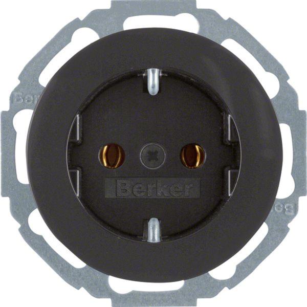 Berker 47552045 Steckdose SCHUKO mit erhöhtem Berührungsschutz Serie R.Classic schwarz,glänzend