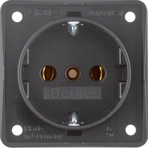 Berker 941852505 Steckdose SCHUKO, mit Schraubklemmen, Integro Modul-Einsätze, anthrazit m.