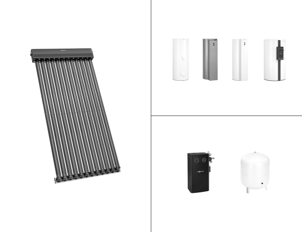 Solar-Paket / Solaranlage Brauchwasser 3x AMP 2.0 Flachkollektor 6