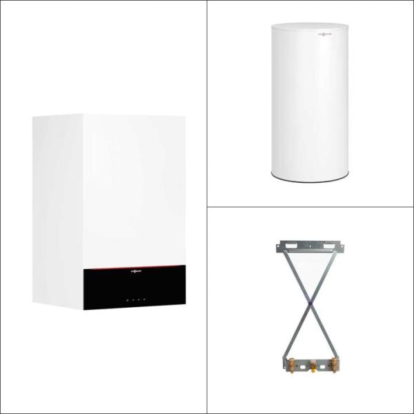 Viessmann Gas-Brennwert Paket Vitodens 200-W B2HF 25 kW 7" Display Speicher Vitocell 100-W CVAA 200L