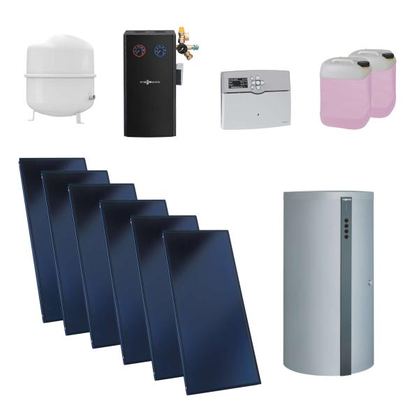 Viessmann Flachkollektor Solar-Paket Vitosol 200-FM SH2F 15,06 m² mit Vitocell 340-M 950L Kombispeicher Modul Vitosolic 200