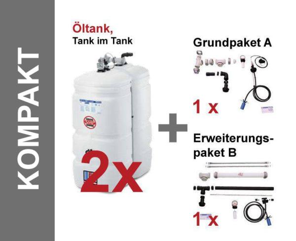 Öltank / Dieseltank doppelwandig Kunststoff 750 Liter in