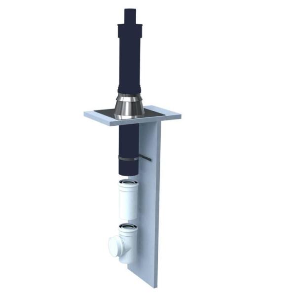 Bertrams Paket Dachheizzentrale LAS DN 80/125 Schwarz für Flachdach 0 - 15°