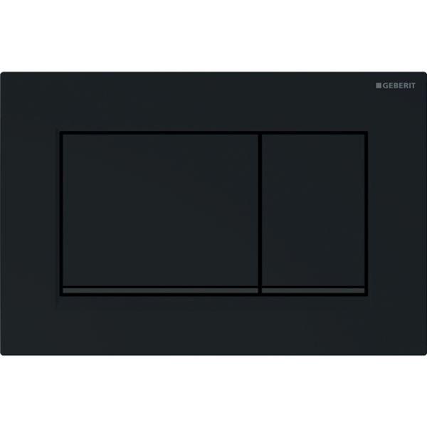 Geberit Sigma30 Betätigungsplatte für 2-Mengen-Spülung: Platte und Tasten: schwarz, Designstreifen: schwarz matt (B-Ware)