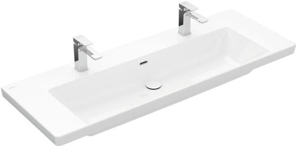 Villeroy & Boch Schrankwaschtisch Subway 3.0 1300x470mm Rechteck 2HL. m. ÜL. Weiß Alp