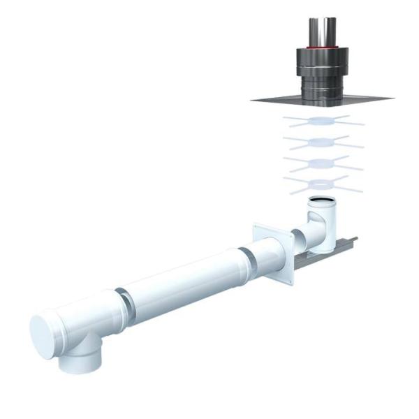 Bertrams Standardbausatz für Schachtmontage LAS DN 60/100 Edelstahl VA