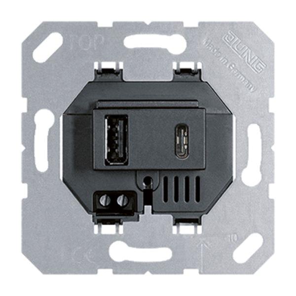 Jung USB-Spannungsversorgung UP 3000mA all USB 15 CA SW schwarz 5V 50-60,0Hz
