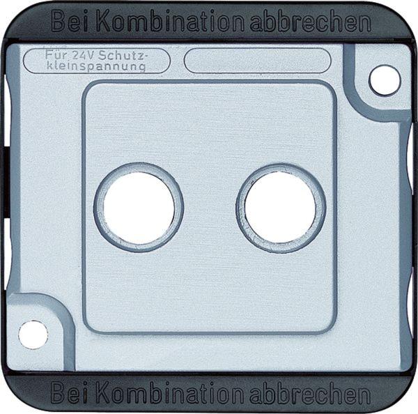 Merten Zentralplatte Ant.dose 2-fach si mit PANZER 294660 Schraubbef