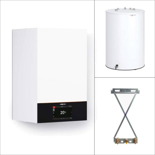 Viessmann Gas-Brennwert Vitodens 300-W B3HG 11 kW kW mit 7" Display Speicher Vitocell 100-W CUGB 150L